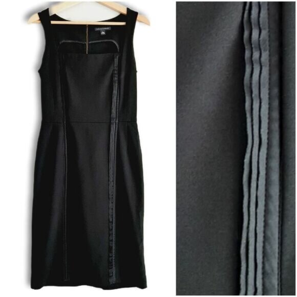 BANANA REPUBLIC | Bi-Stretch Square Neckline Sheath Dress Knee Length LBD Sz 4 - Picture 1 of 14